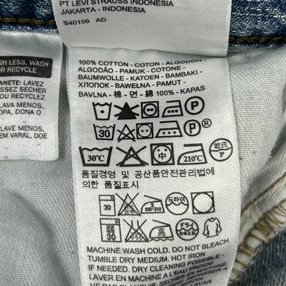 Levis 514 Straight Fit Jeans Distressed Levi Strauss Denim Blue Mens 32x32 - Picture 11 of 14